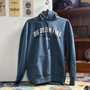 Women's Hooded Fleece Sweatshirt Hoodie- Slate Blue Big South Fork